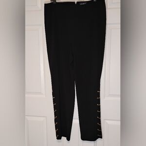 ASHRO Plus Size Gold Chain Party Pants Dressy Pants Black NEW Slack Sz 16